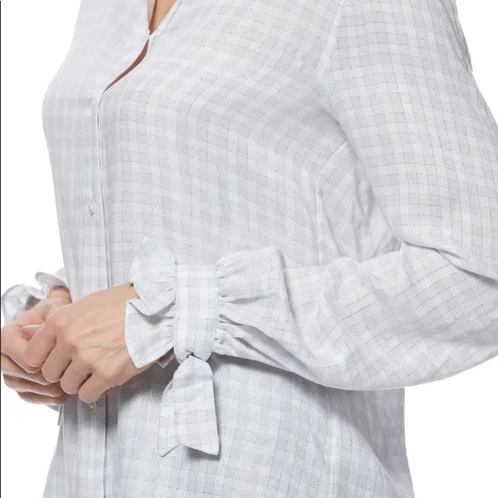 PAIGE Mya Gingham‎ Ruffle Cuff Shirt 🤍 - Picture 3 of 10